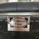Canapé Chesterfield en cuir noir Poltrona Frau, 1980