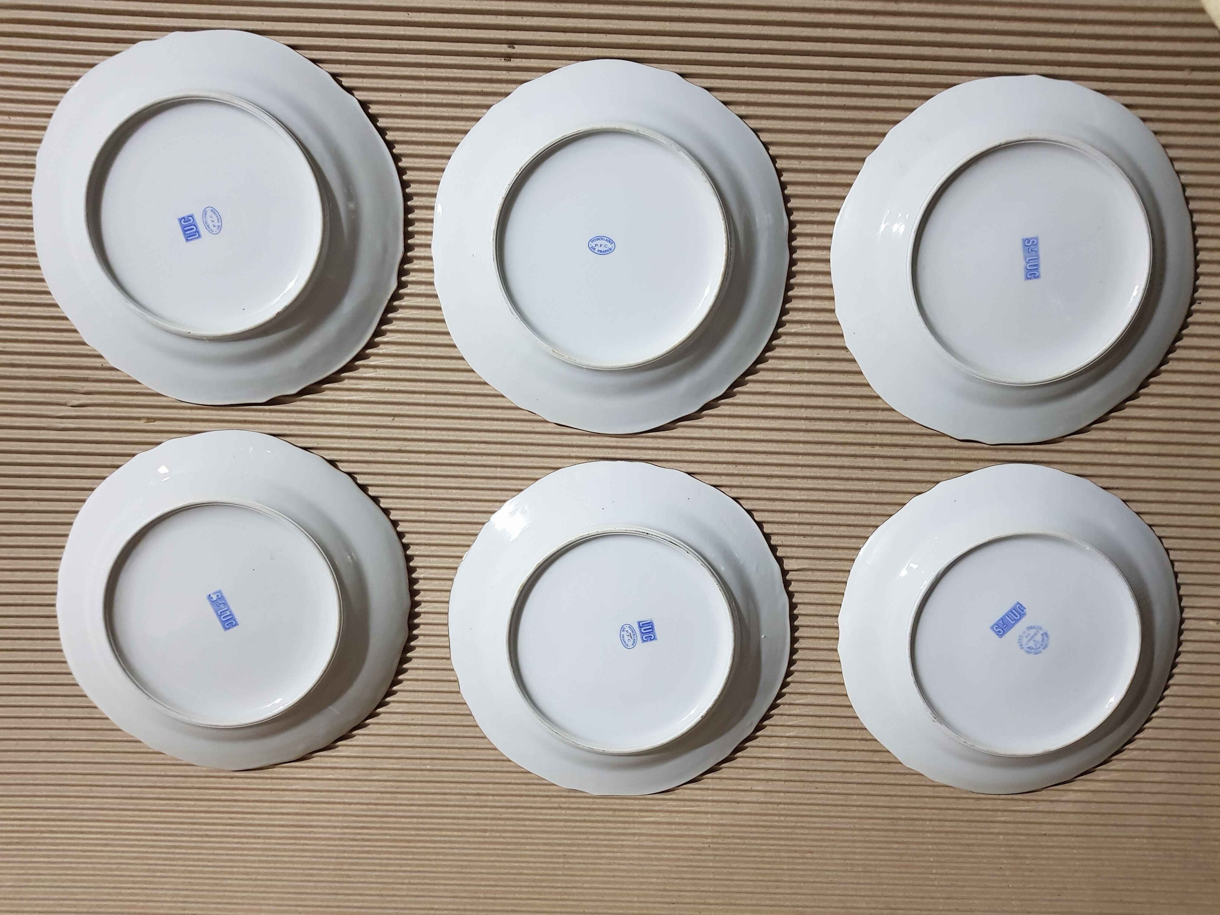 Lot de 12 assiettes motif floral - Porcelaine St Luc Limoges