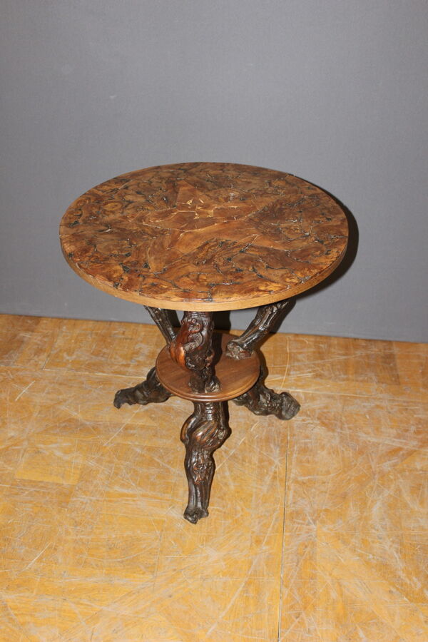 Guéridon brutaliste en cep de vigne vers 1950