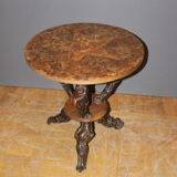 Brutalist pedestal table in vine around 1950