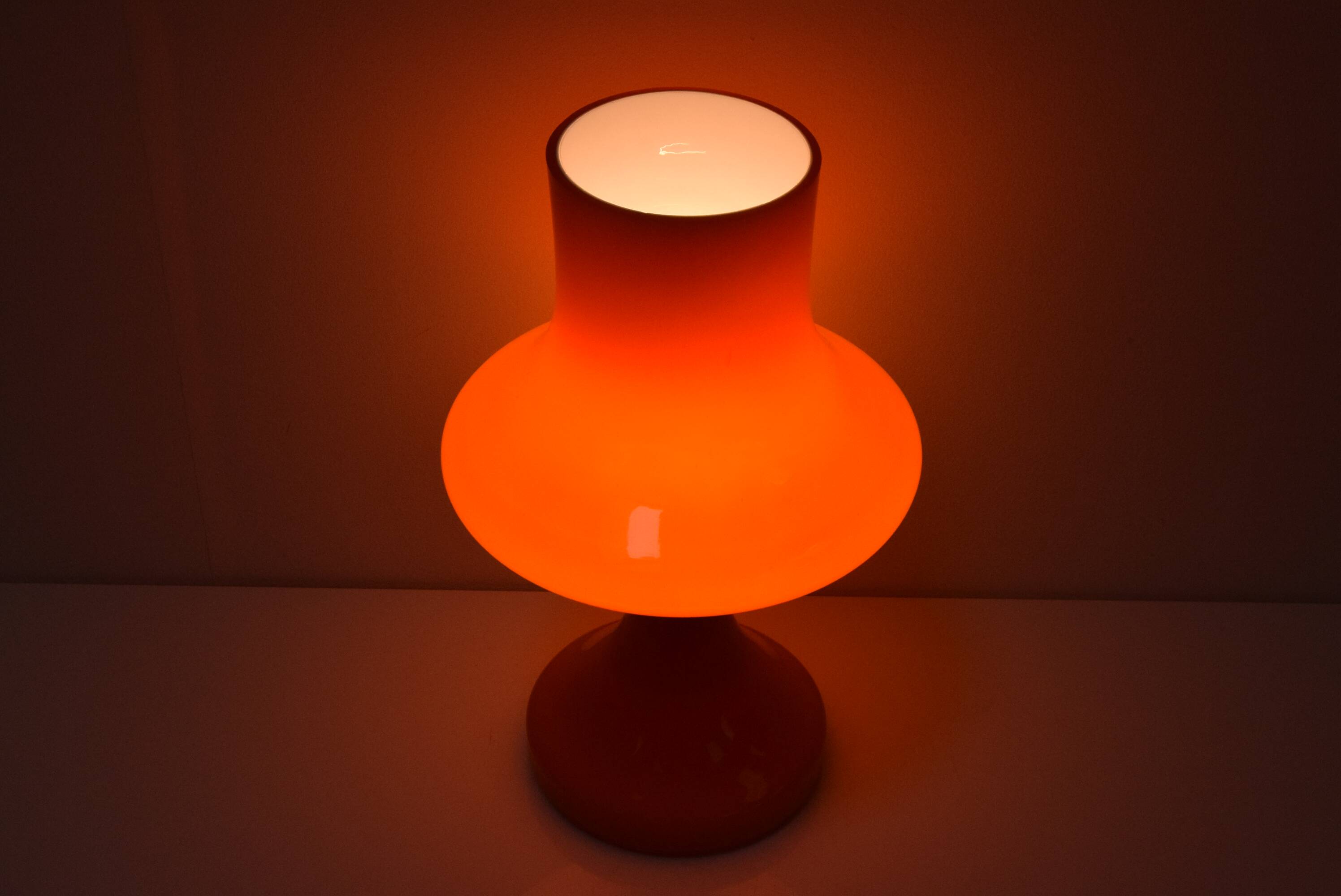 Large glass table lamp, by Stepan Tabery for OPP Jihlava, 1970's.