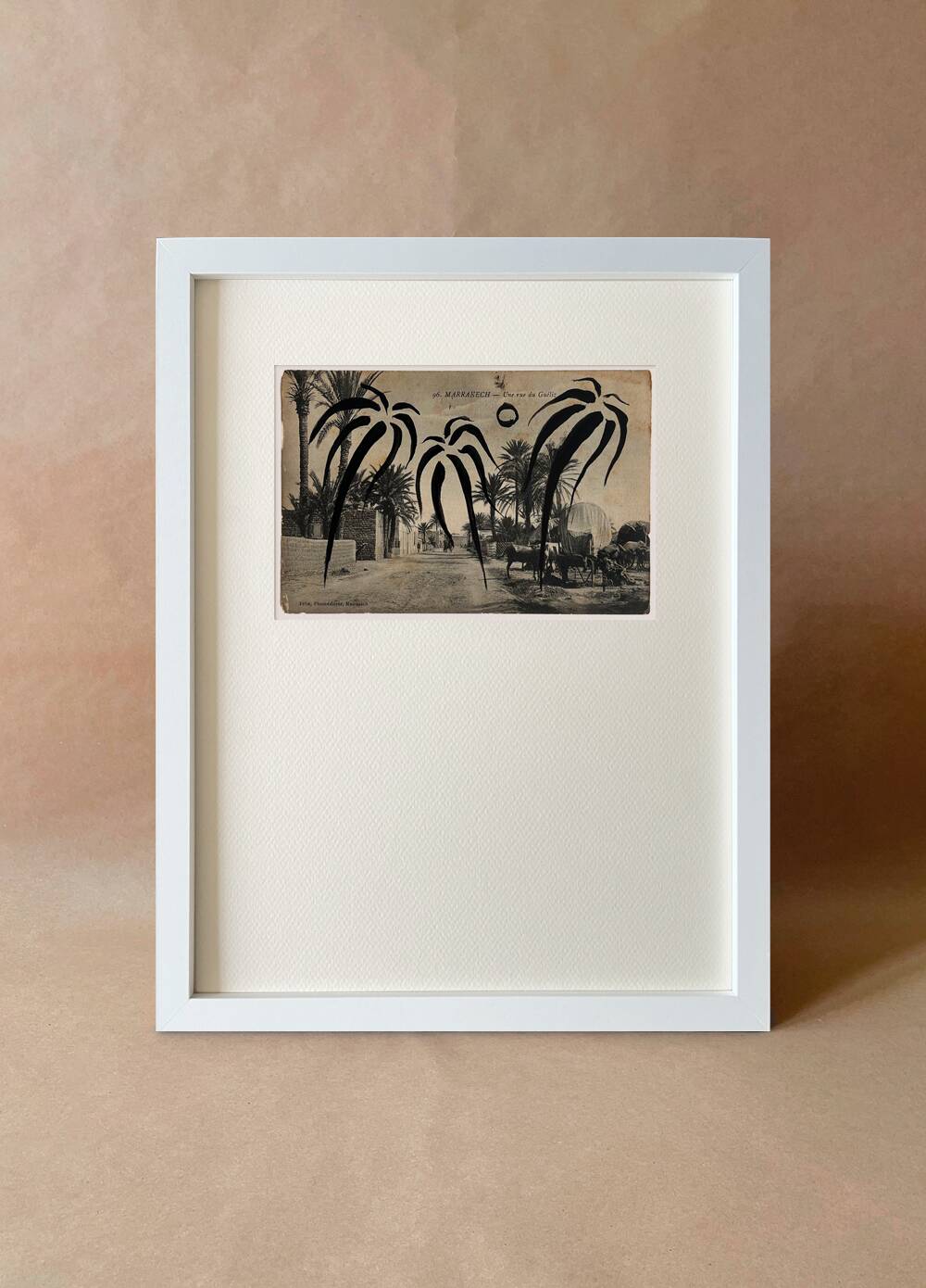 Gueliz - Collage on postcard