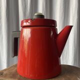 Enamelled Cast Iron Coffee Pot by Antti Nurmesniemi for Finel, 1950