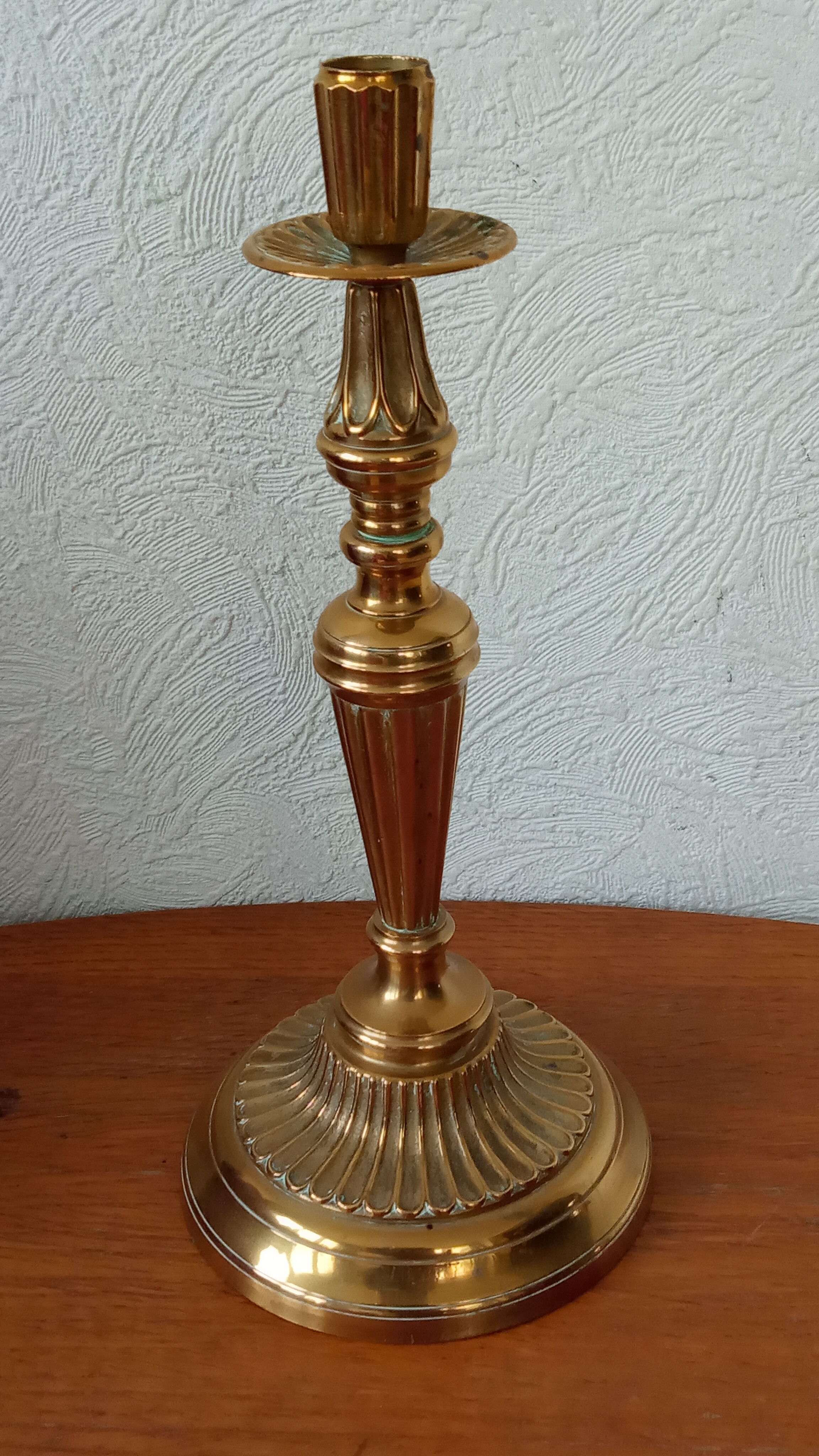 Golden bronze candle holder