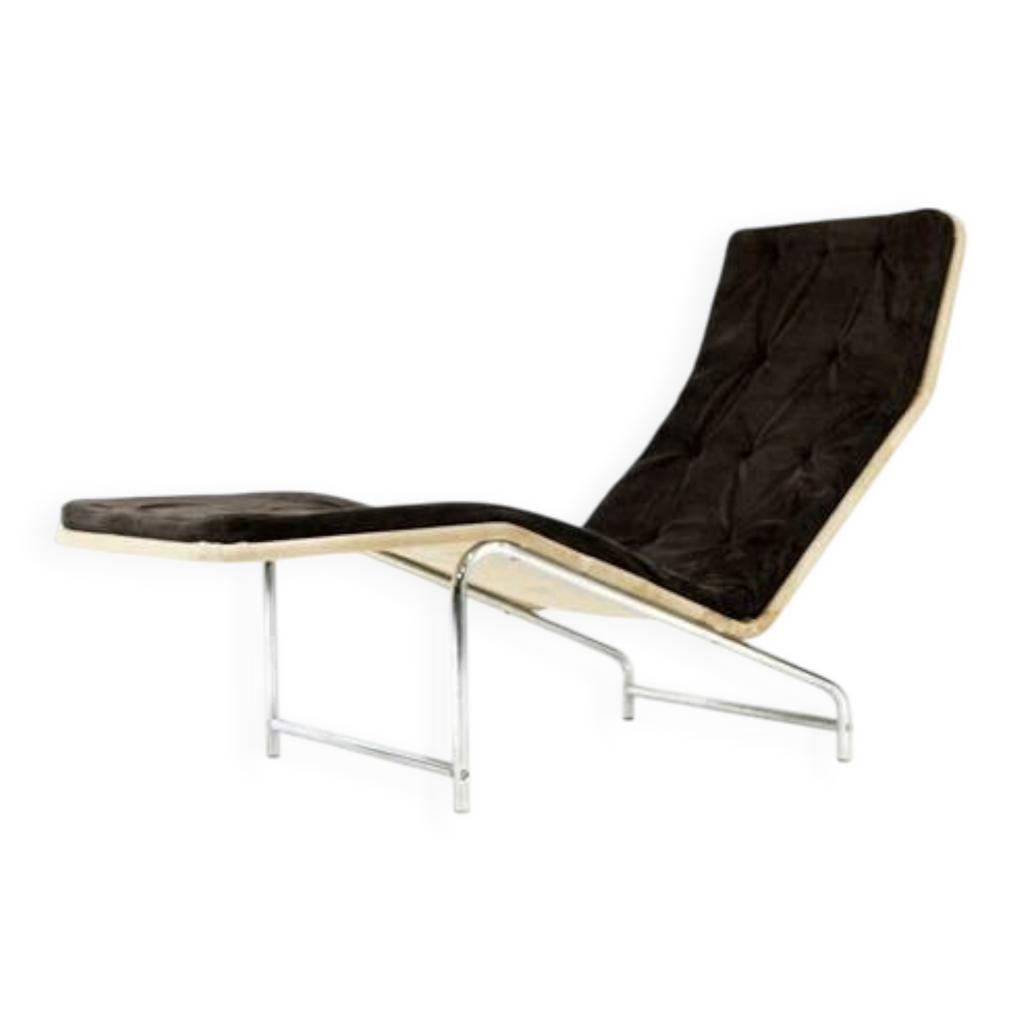 Retro Vintage Ikea Chrome Lounger Chaise Lounge Chair Danish Mid Century 70s 80s