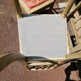 Set of 4 Louis XVI style chairs - In gray lacquered wood
