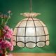 Suspension abat-jour vintage en nacre et laiton