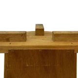 Vintage umbrella holder in oak basket storage design of the 1960s minimalist design