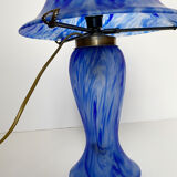 Art Nouveau-style glass mushroom lamp