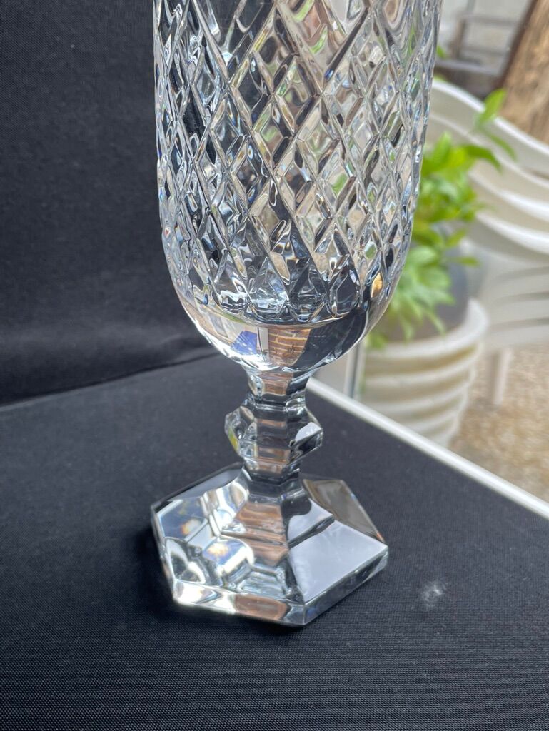 Sèvres crystal vase stamped