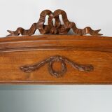 Miroir Art Déco en chêne à décors sculptés et miroir à facettes, années 1930