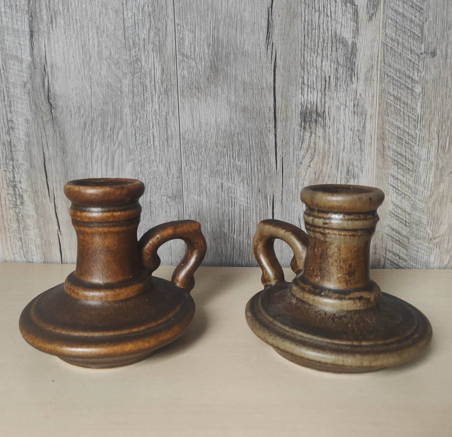Pair of ceramic candlesticks