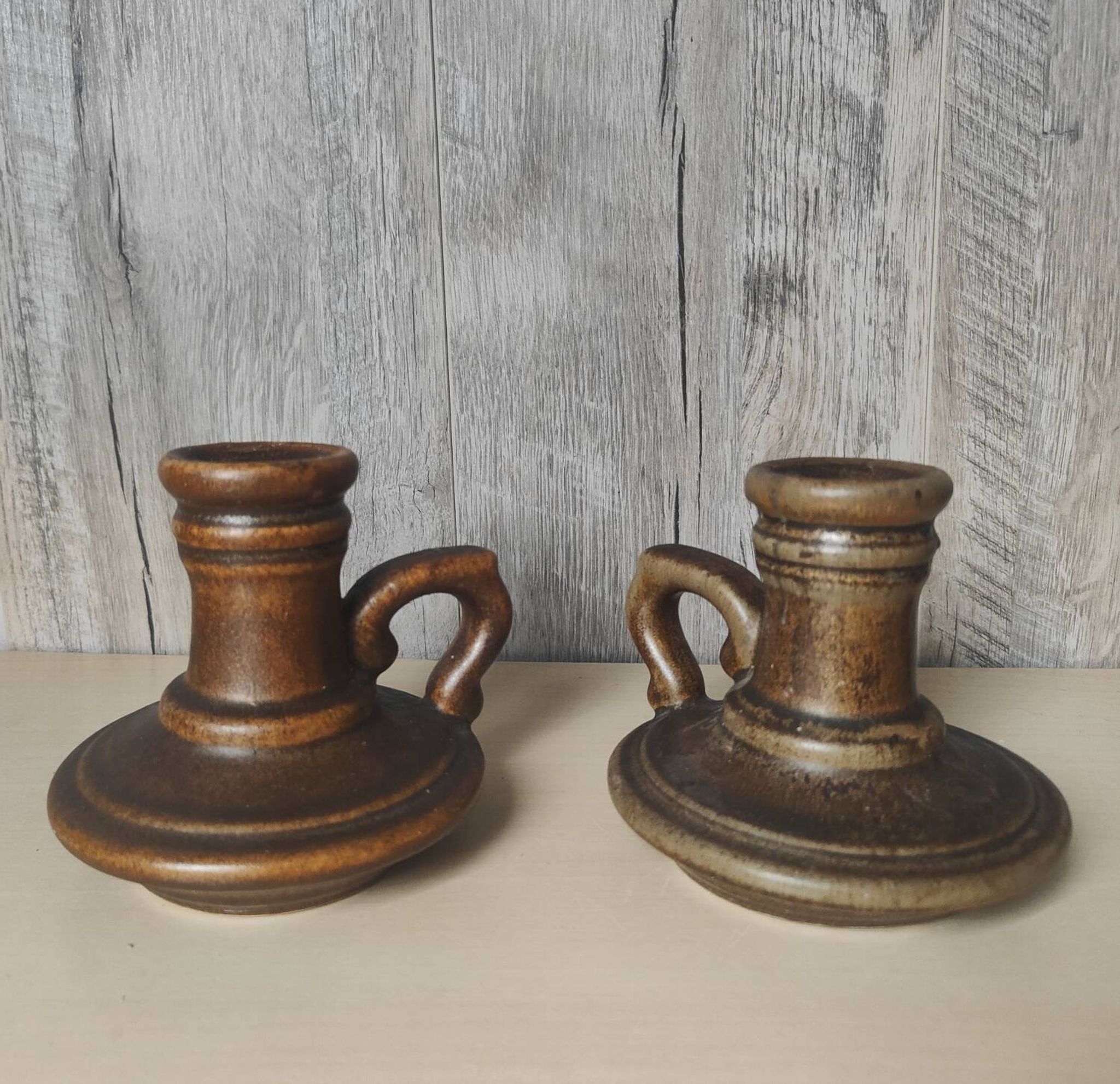 Pair of ceramic candlesticks