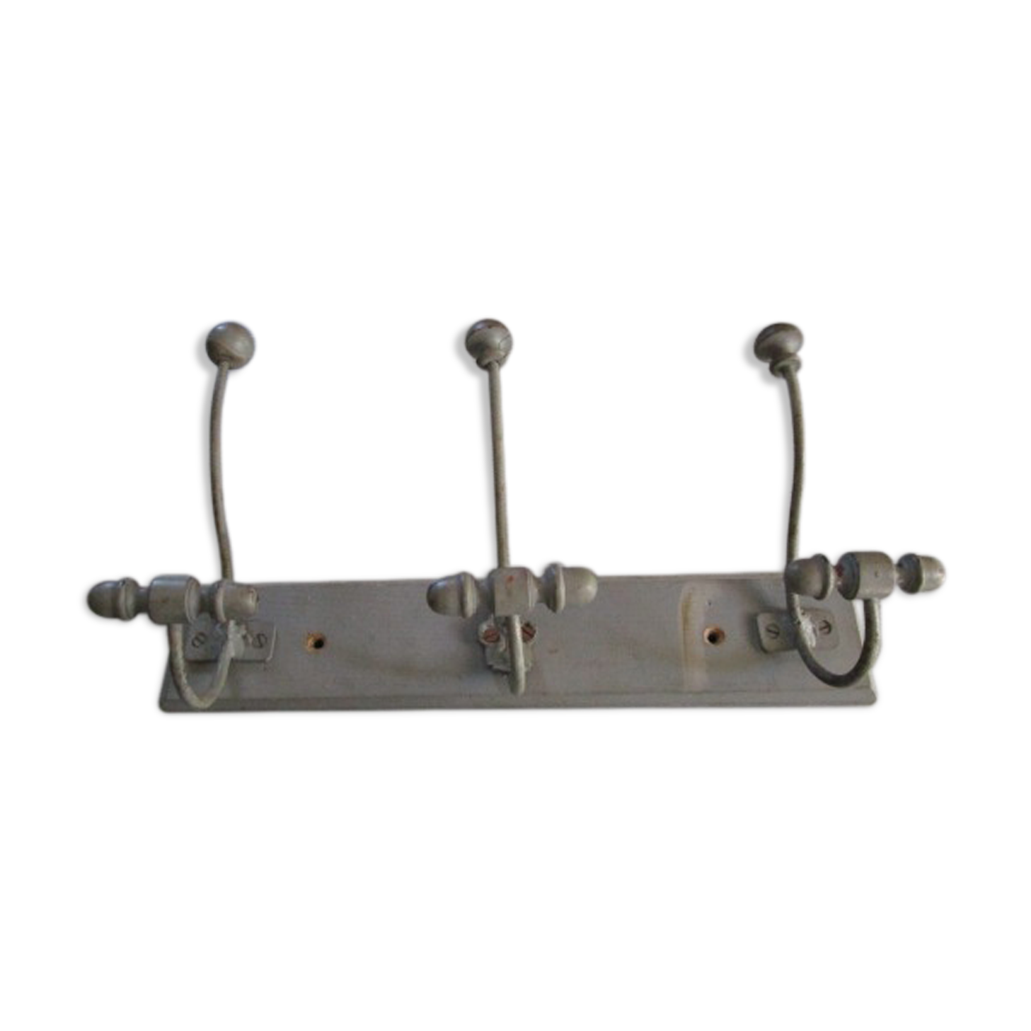 Old coat hangers in wood and metal