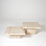 2 travertine coffee tables trundles