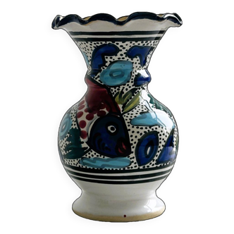 Small hand-painted North African style vase.
