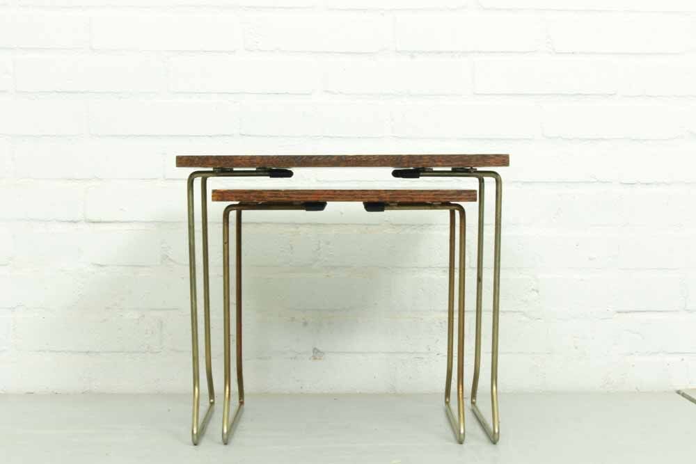 Tables gigognes en bois de teck vintage par Brabantia
