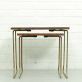 Vintage teak wooden nesting tables by Brabantia