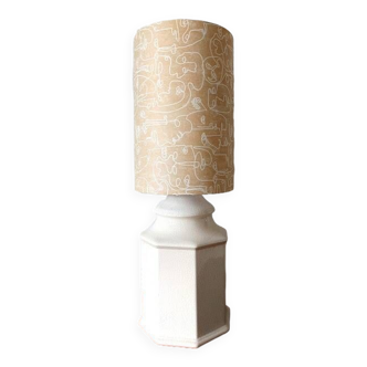 Large art deco lamp in cracked ceramic
