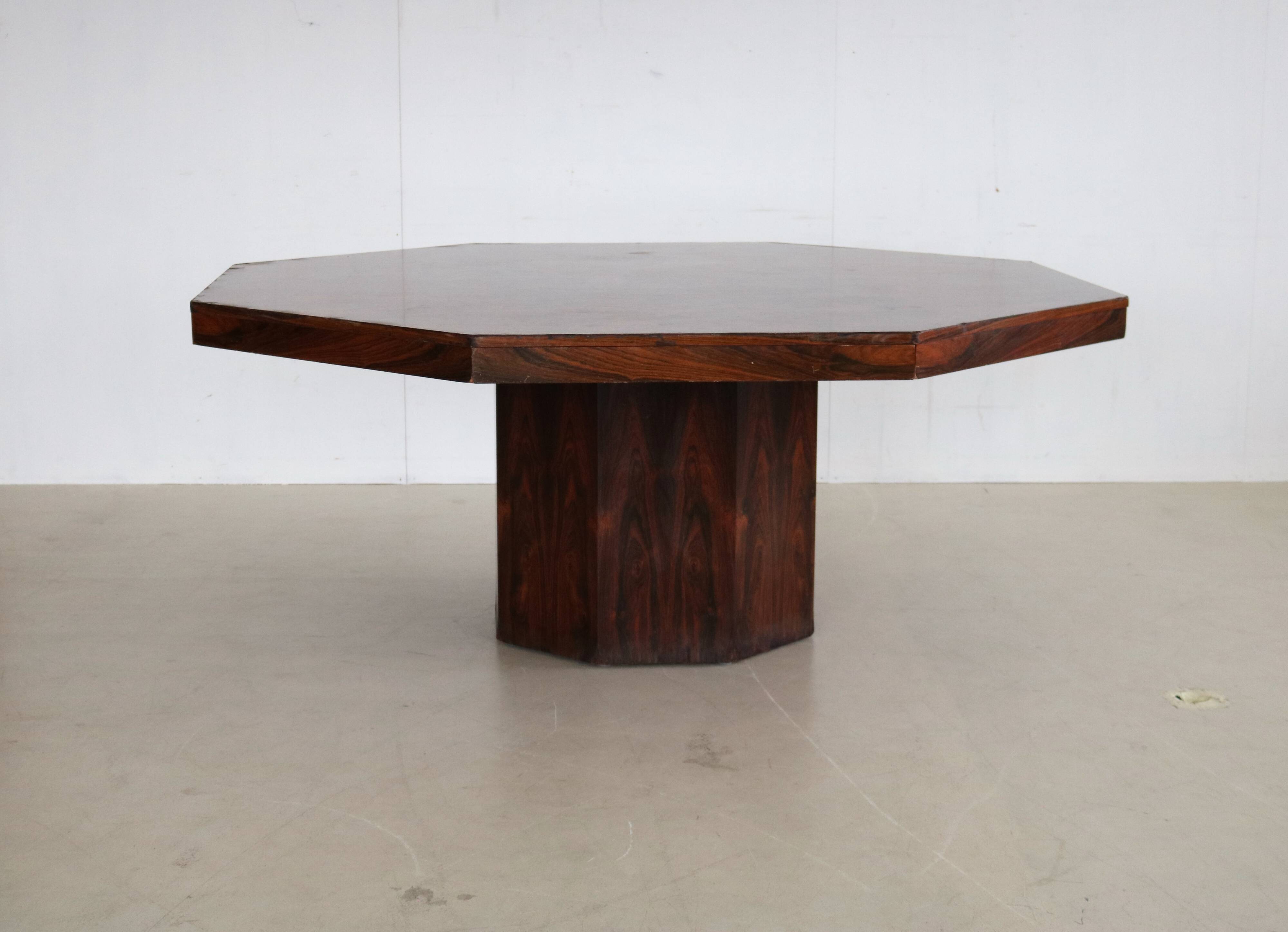 Octagonal dining ore conference table with drawers