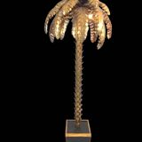"jansen" style lamp in the shape of a palm tree in golden metal, 181 cm tall