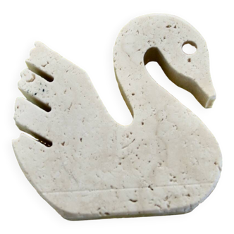 Vintage travertine swan by enzo mari for fratelli maneli italy 1970