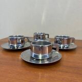 Tasses et sous-tasses sto casalinghi italy en inox 18/10 double paroie