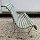 Antique Garden Bench with Wooden Slats and Iron Legs