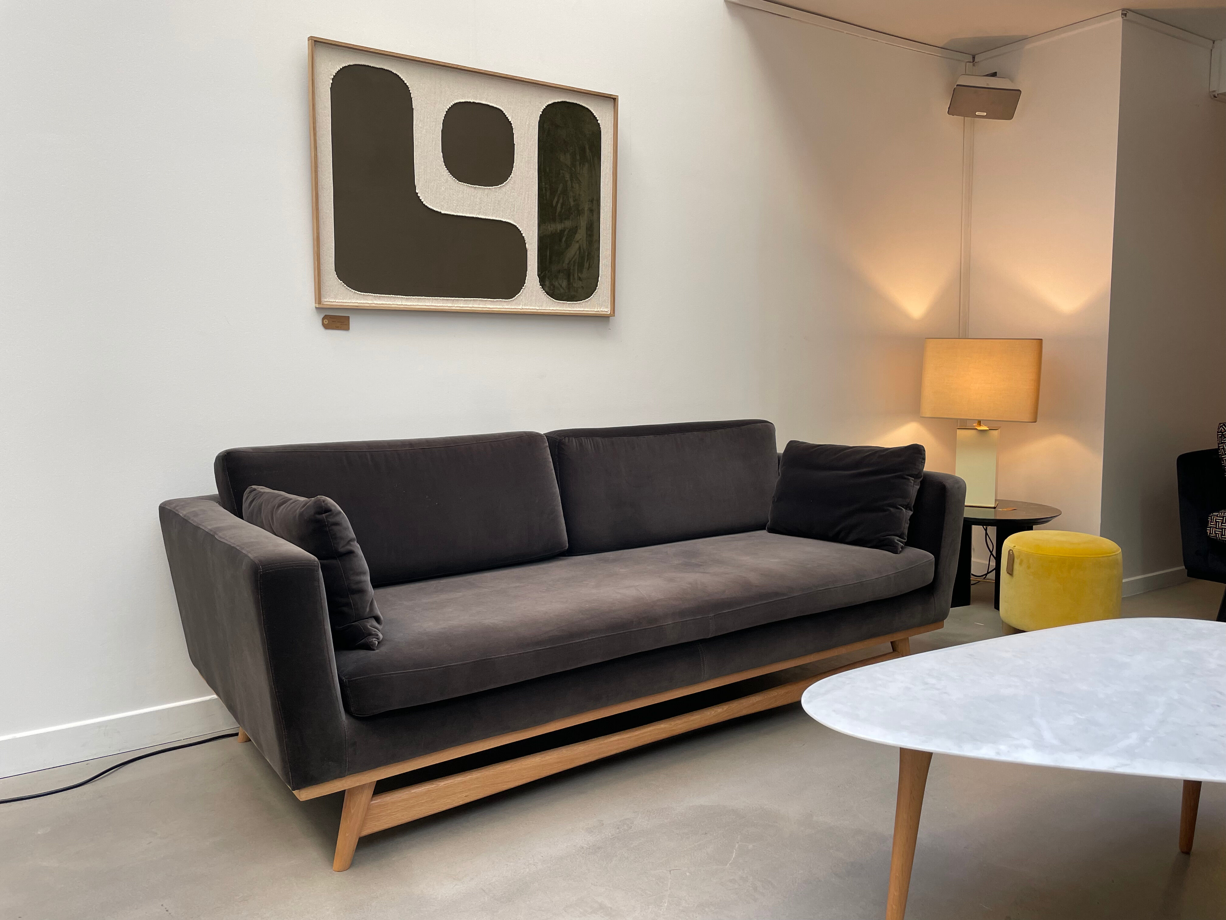 Sofa 210 solid oak navy blue