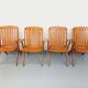 Set of 4 vintage garden chairs made of beech wood from the 1960s.