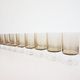 Lot of 10 1970 Luminarc black smoky glass walking glasses