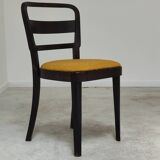 Lot de 4 chaises Thonet art déco 1930 , bouclette Jaune moutarde
