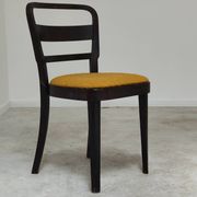 Lot de 4 chaises Thonet art déco 1930 , bouclette Jaune moutarde