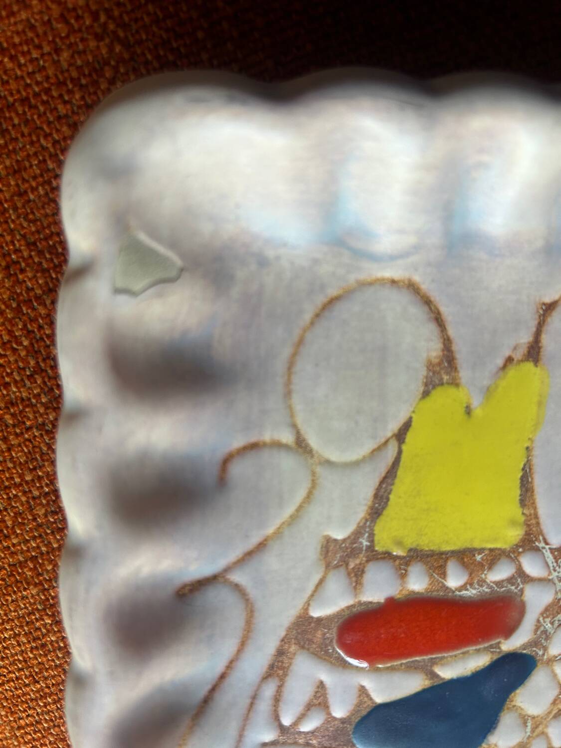 Vallauris enameled ceramic pocket emptier