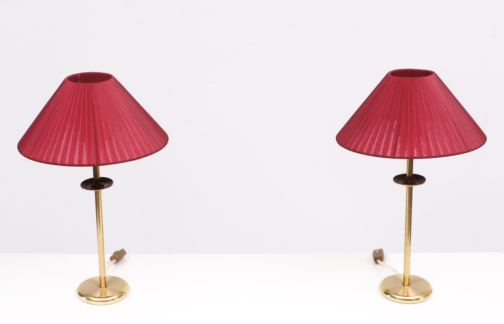 Lampes de table vintage en laiton, années 1970