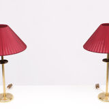 Lampes de table vintage en laiton, années 1970