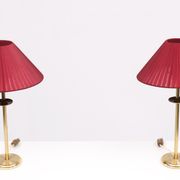 Lampes de table vintage en laiton, années 1970