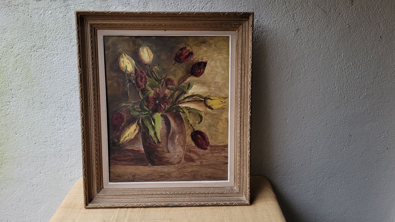 Huile sur bois, Les tulipes