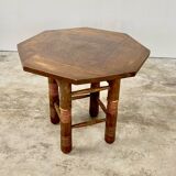 Breton octagonal oak table from the 20s and 30s