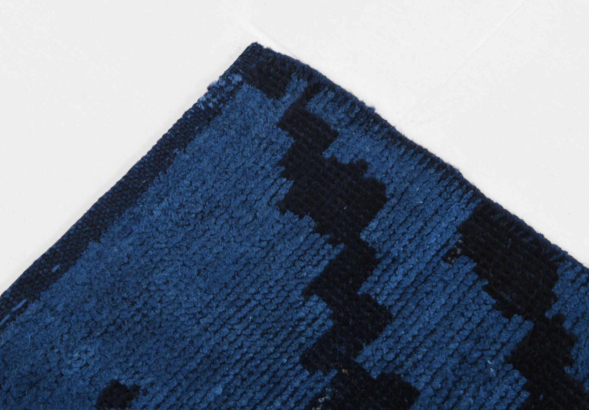 7x10 Midnight Blue Anatolian Wool Vintage Carpet, 204x296 Cm