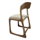 Restored vintage sleigh chairs – solid wood & textured fabric