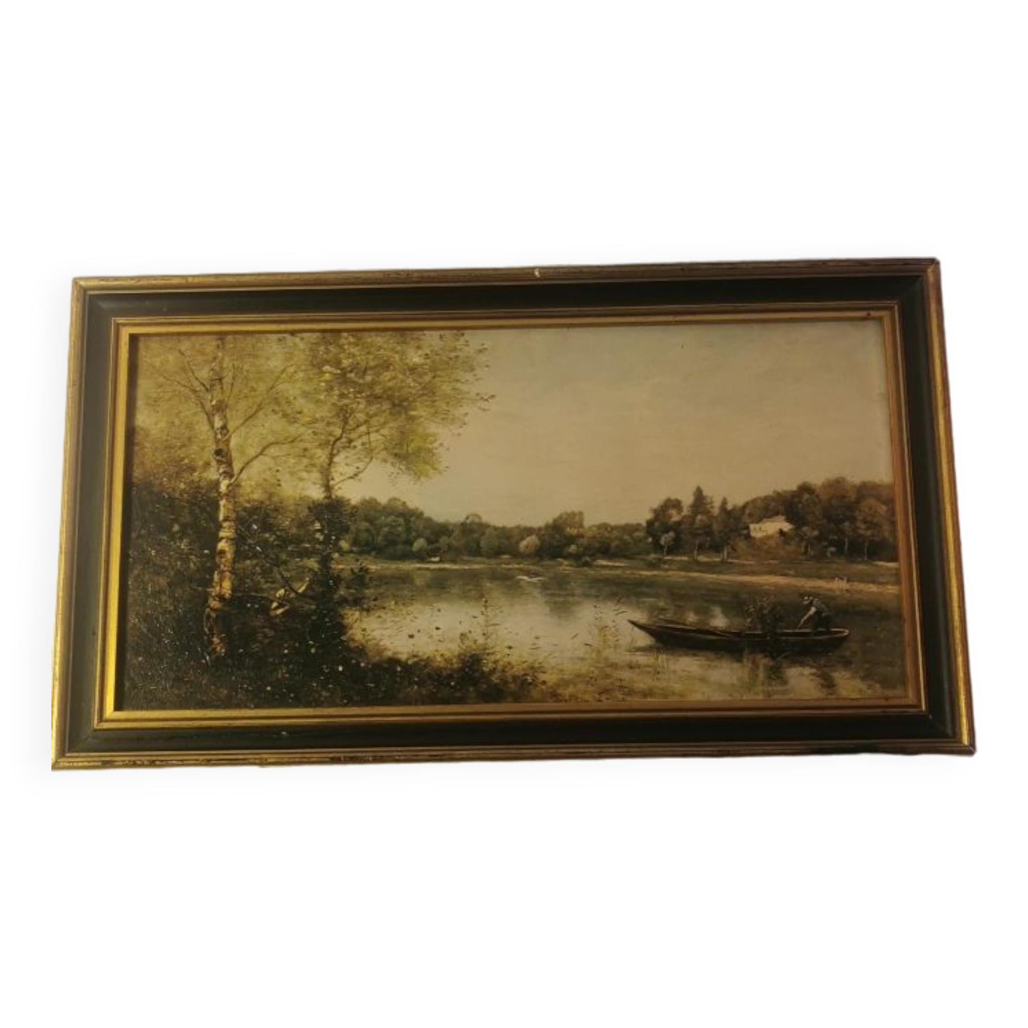 Painting "The Pond of Ville D'Avray" (19th) reproduction Jean Baptiste Corot