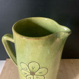 Green ceramic pitcher