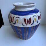 Vintage painted and signed ceramic vase