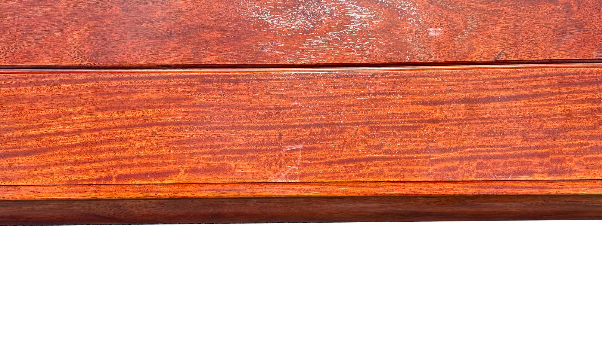 table in natural varnished quince wood