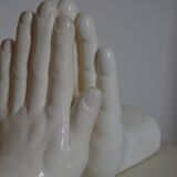 Handends in the shape of vintage white ceramic