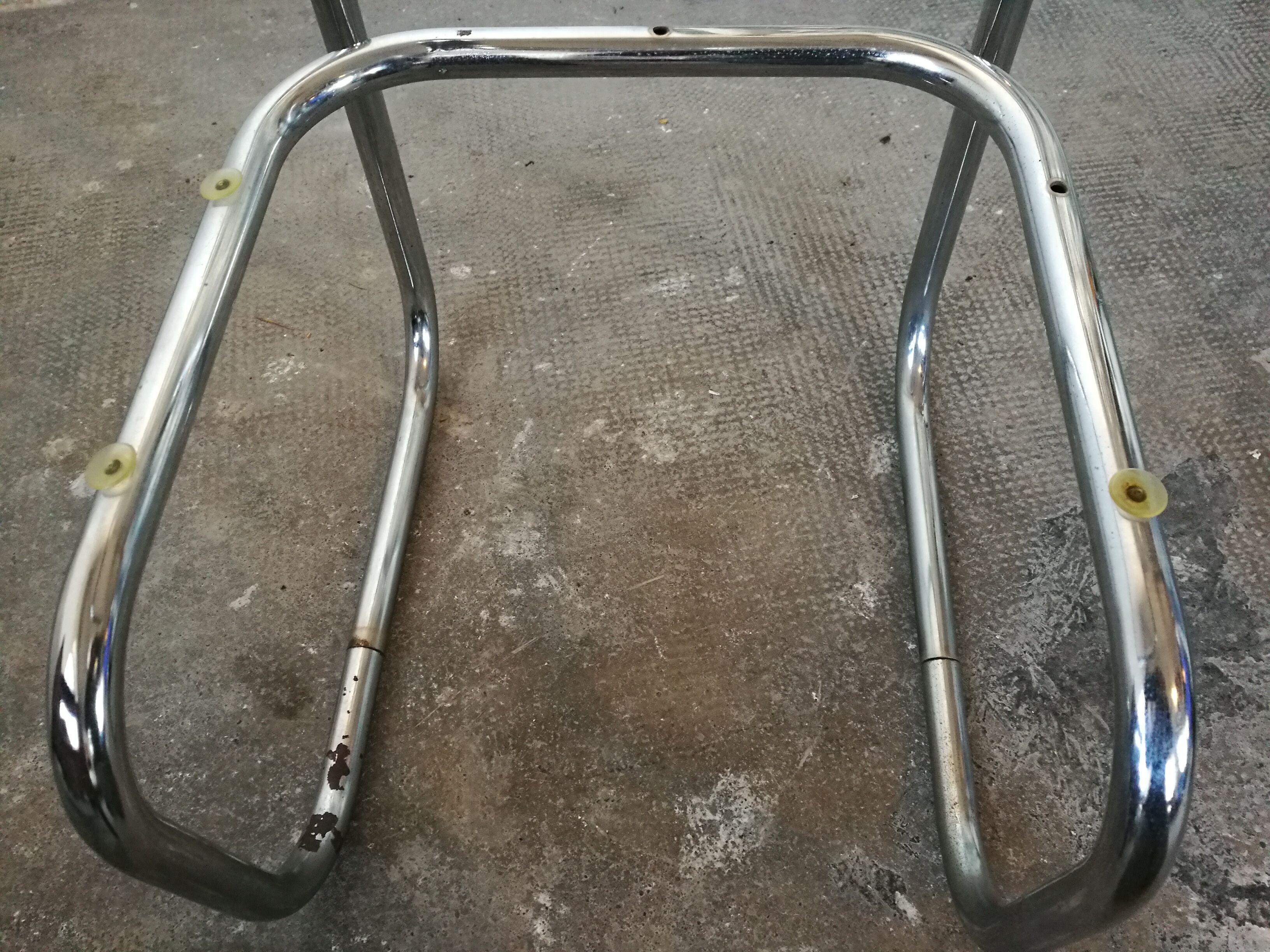 Chrome and glass bedside