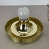 Ceiling Light "Iron Rings" made of Brass and Glass by Glashütte Limburg, Germany, 1970s