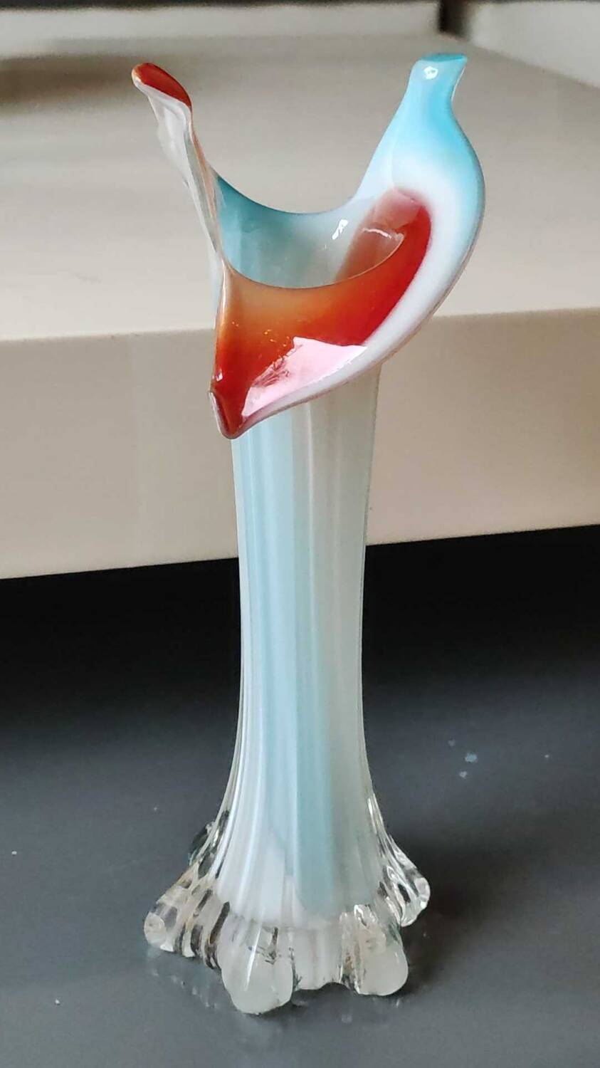 Floral Soliflore Vase/Jack in the Pulpit. Murano. High 25 cm
