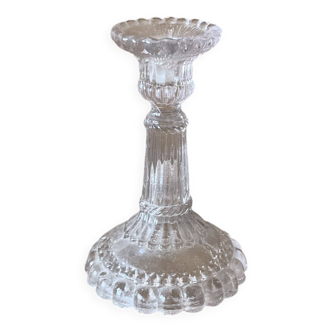 Small antique glass candle holder